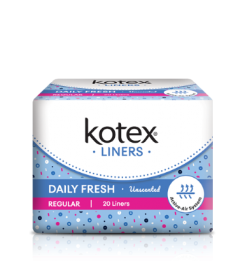 KOTEX LINERS DAILY FRESH REG UNSCENTED 16S