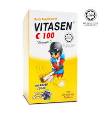 Vitasen C 100 chewable tablets (grape flavour) 100s