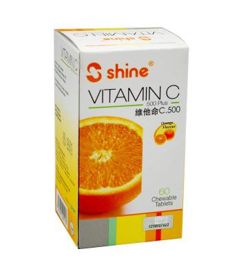 Shine Vitamin C-500 plus chewable tablet 60s (orange tablet)